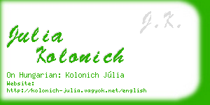 julia kolonich business card